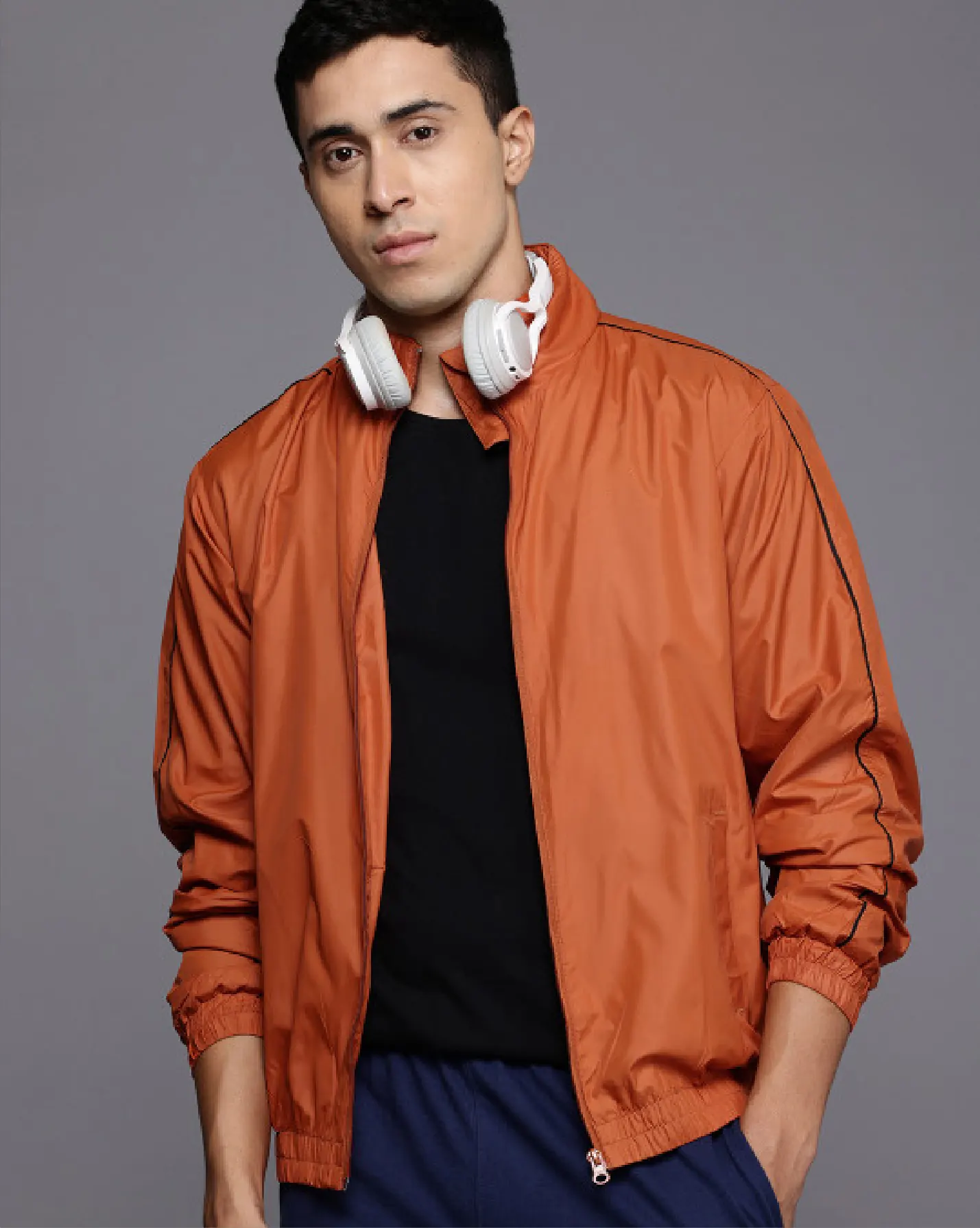 Zipper Jacket with Mesh in orange